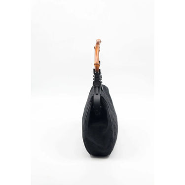 Gucci By Tom Ford Bamboo Top Handle Black Canvas